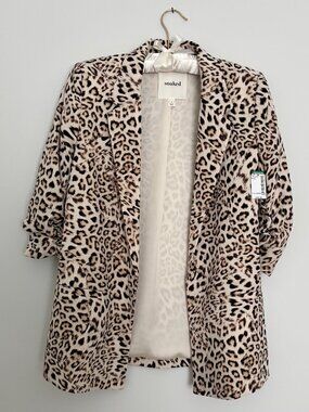 Soaked In Luxury Animal Print Open Blazer